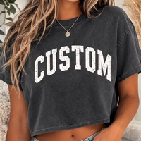 T-shirt court respirant en coton 200 GSM pour femme, coupe ajustée, avec logo dessin animé, style Y2K, vente en gros, personnalisable