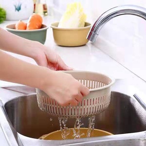 Cesta de plástico de doble capa para lavar verduras con drenaje para uso en la cocina, tamaños pequeño, mediano y grande - Product Image 2