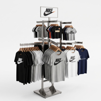 Présentoir de Vêtements sur Pied en Gros - Support Métallique Thermolaqué pour Vêtements avec Porte-Affiche et Emplacement pour Logo