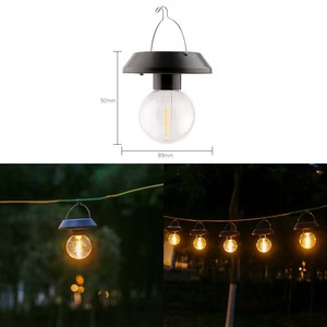 Solar <b>Lantern</b> Outdoor <b>Camping</b> Light <b>LED</b> Bulb 92mm Hanging Decorative String Light for Garden Patio Night Lighting - Product Image 1