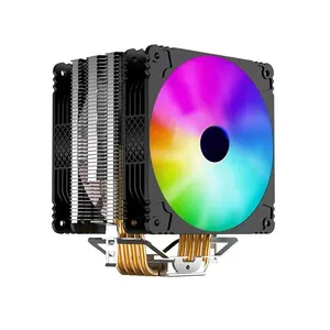 Aangepaste Koellichaam 12Cm Breedte Koeler Ventilator 4 Koperen Warmtebuizen Rgb Gaming Cpu Koeler Voor Pc Computer