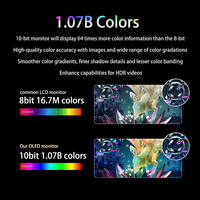 Écran portable pour ordinateur portable, moniteur tactile OLED anti-lumière bleue 4K 60 Hz, 15,6/17 pouces, extension d'écran portable