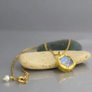 เครื่องประดับเงินชุบทองมูนสโตนจี้สร้อยคอเจ้าสาวมูนสโตนสร้อยคอของขวัญแต่งงานสำหรับภรรยา - Product Image 5