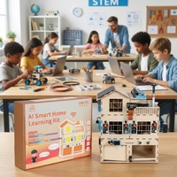 Kit de Aprendizaje de Hogar Inteligente con IA y IoT WEEEMAKE - Kit Robótico Programable de Madera para Educación y Creación, Hogar Inteligente Automático