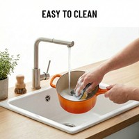 E-TOP Orange – Exclusivité transfrontalière – Grande quantité – Casserole en fonte émaillée – Petite casserole à lait – Écologique – Facile à nettoyer – Ustensiles de cuisson