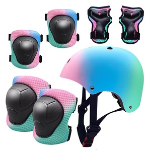 Juego de 7 piezas de casco para niños y rodillera, Codera, protector de seguridad para ciclismo y monopatín, carcasa dura protectora/Protección deportiva - Product Image 1