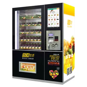 Aufzug, der Milch automaten in frischer Flasche mit Bargeld und bargeldlosen Zahlungs optionen mit Aufzug verkauft