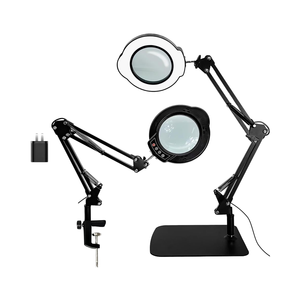 3X 5X 8X 10X 15X 20X Magnifying Glass With Light And Clamp, Stepless Dimmable