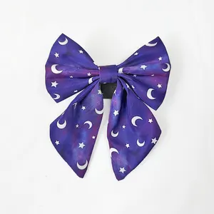 Popular fashion dog accessories dog hair bow manufacture wholesale cheaper adorable plaid pet bow tie collar