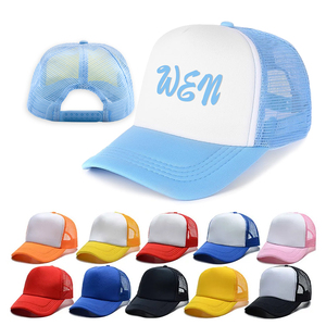 Customizable Men's Trucker Hat with 3D Embroidery Logo Foam Mesh Hip Hop Style Breathable Polyester for Sports and Beach Use
