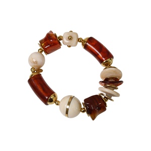 Fashion <b>Beaded</b> <b>Bracelet</b> 316L Stainless Steel PVD <b>Gold</b> Plating Sustainable Resistant - Product Image 1