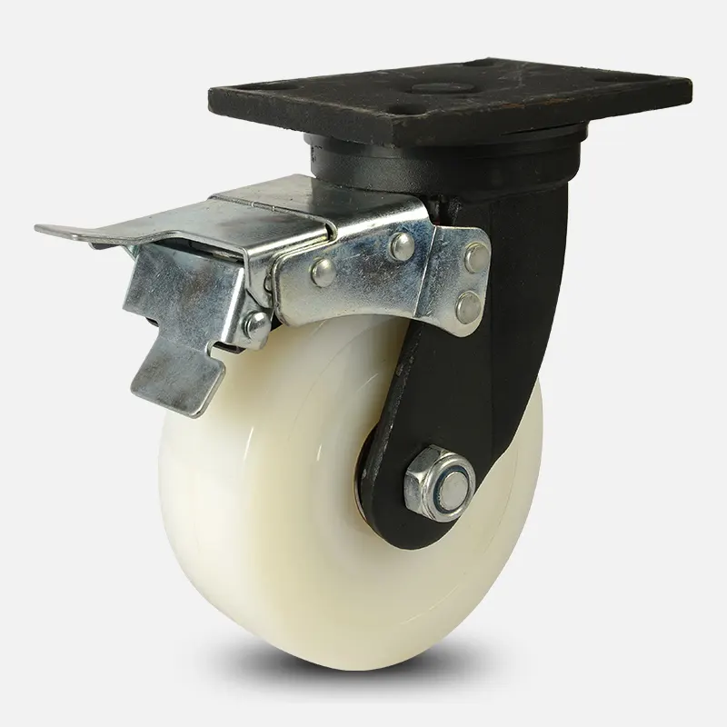 factory hot sale 4 inch pp nylon caster trolley wheels 6 inch 100mm heavy duty swivel White Plastic caster wheels