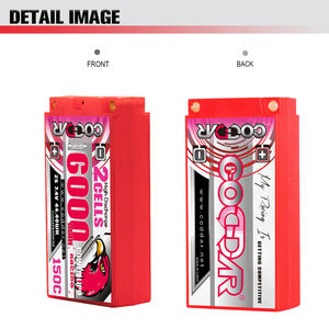 CODDAR 2S 6000MAH毫安时高压7.4V 140C 5毫米子弹硬壳短包钢筋混凝土脂肪电池，适用于1/10 1/12钢筋混凝土汽车船 - Product Image 6