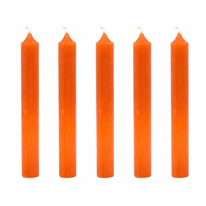 4 Inches Orange Straight Handmade Eco-Friendly Smokeless Unscented Chime <b>Candles</b> Bulk Paraffin Wax Birthday Holiday Christmas - Product Image 1