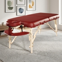 Table de massage pliable en bois moderne et portable, réglable, pour salon de beauté, spa, hôtel, école, conçue pour les soins du visage