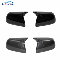 Tapa de espejo retrovisor para puerta lateral de coche, cubierta de marco, embellecedores, cubierta retrovisor con aspecto de fibra de carbono para Vw Volkswagen Polo 2002-2009