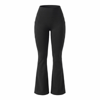 Pantalon de yoga évasé sans couture taille haute pour femme avec poches, leggings de sport extensibles grande taille, pantalon de yoga décontracté