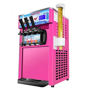 Stainless Steel Heavy Duty 18-22L/H Automatic Ice Cream Making Machine Pre-cooling System Air Pump Soft Icecream Machine