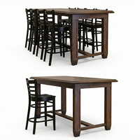 Ensemble de meubles de restaurant et d'hôtel commerciaux durables et écologiques, design moderne, bois massif, cuir PU de qualité supérieure, tables et chaises de salle à manger