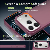 Coque de téléphone givrée pour iPhone 18 17 16 15 Pro Max, antidérapante, agréable au toucher, anti-chute, en TPU+PC