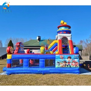 Nouveau design 2026 Château gonflable pour enfants Pat'Patrouille en forme de chien avec toboggan et trampoline, structure de saut combinée - Product Image 4