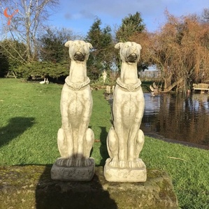 特注天然大理石の石動物像人命サイズ犬の彫刻家の入り口の家族の装飾手芸 - Product Image 5