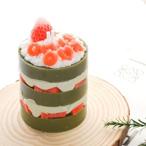 Nouvelles bougies d'anniversaire parfumées personnalisées de luxe cadeau d'anniversaire de luxe cire d'abeille cire de paraffine Pâques Ins-style Dessert gâteau <span class=keywords><strong>Photo</strong></span> - Product Image 2