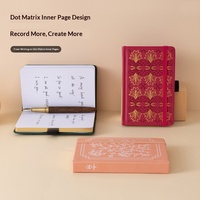 Carnet de notes A6 en cuir PU multicolore vintage avec dorure à chaud, couverture rigide et bordure dorée, avec ruban, idéal pour les cadeaux