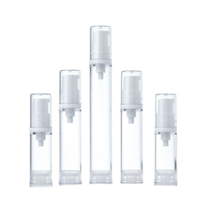 Thiết Kế Mới 5Ml 10Ml 15Ml Refillable Mỹ Phẩm Kem Bơm Không Có Không Khí Mẫu Chai Container Với Nắp Trong Suốt - Product Image 1