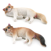 Produit phare transfrontalier : Modèle d'animal en PVC massif de haute qualité, réaliste, figurine de chat décorative, jouet pour maison de poupée pour filles