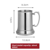 Chope en métal à double paroi en acier inoxydable avec logo personnalisé Caspian Chope à bière avec poignée Dernier produit en gros