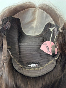 Parrucca Ebraica Kingdom Luxe con Top in Pizzo, Capelli Europei Marrone Scuro con Mèches, Base in Seta e Frontale in HD Lace per Donne con Perdita di Capelli - Product Image 6