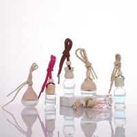 Mini bouteille désodorisant de voiture, diffuseur de parfum, d'arôme, à suspendre, avec couvercle en bambou, 10ml, 7 ml