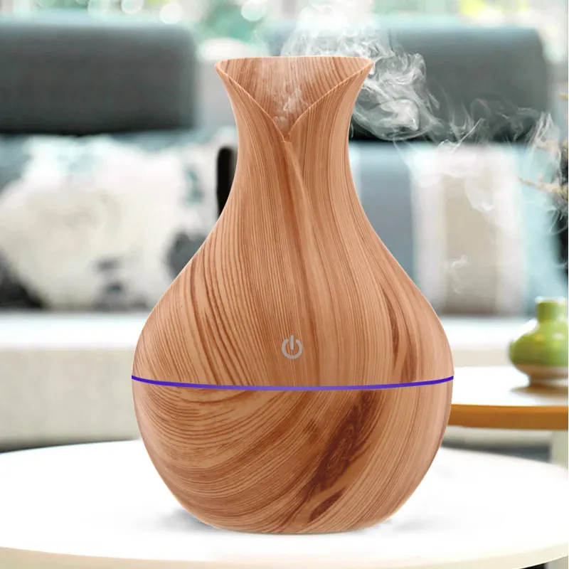 130Ml Usb Elektrische Aroma Essentiële Olie Diffuser Ultrasone Luchtbevochtiger Houtnerf Led-verlichting Aroma Diffuser Voor Thuis