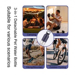 Custom logo 32oz Portable Stainless Steel Pet Feeder Outdoor Travel Bowl Insulated <b>Dog</b> 3 in 1 Detachable Water <b>Bottle</b> with Lid - Product Image 5