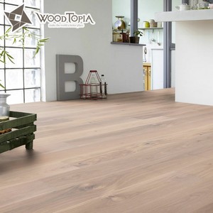 Tarima de Madera de Roble Macizo sin Acabado con Ranura y Lengüeta de Color Natural - Product Image 6