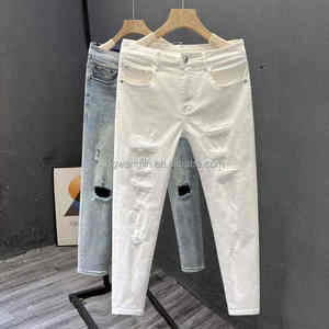 Nouvelle Arrivée <span class=keywords><strong>Jeans</strong></span> en Coton pour <span class=keywords><strong>Homme</strong></span> Coupe Droite Toutes Saisons - Lavage Clair Formel En Stock Vrac <span class=keywords><strong>Pas</strong></span> <span class=keywords><strong>Cher</strong></span> Lot de Stock Aléatoire - Product Image 5