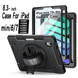 Moda robusta ibrida antiurto per <span class=keywords><strong>Apple</strong></span> <span class=keywords><strong>iPad</strong></span> <span class=keywords><strong>mini</strong></span> 6 custodie per Tablet armatura ibrida TPU copertura per cavalletto per PC - Product Image 1