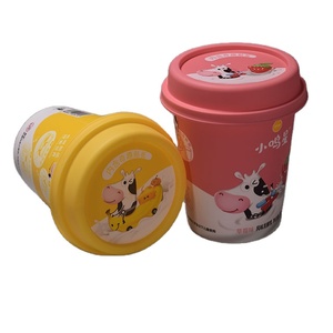Fabricant emballage IML <span class=keywords><strong>de</strong></span> qualité alimentaire impression personnalisée colorée ronde pp récipient <span class=keywords><strong>de</strong></span> yaourt en plastique boîte <span class=keywords><strong>de</strong></span> yaourt avec cuillères - Product Image 2