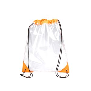 Natural Style Stadium Approved Clear <b>Drawstring</b> Bag Transparent PVC with Soft Polyester Lining See-Through <b>Backpack</b> - Product Image 5