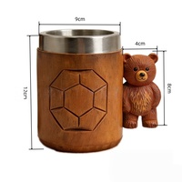 Mug en acier inoxydable avec poignée en forme d'ours de dessin animé MAA26, tasse à café, mug à bière original pour la maison et les cadeaux