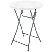 Table Cocktail ronde pliante, en plastique blanc, de 28 à 32 pouces, haut de gamme, pour événements de fête