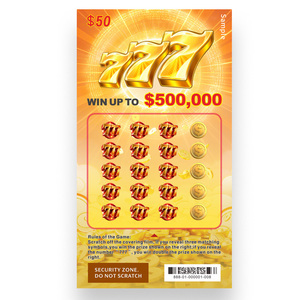 New Design Factory Sale Gold Theme Number Scratch Off Lottry Card Multiple Chances to Win Instant Win Lottery Ticket - Product Image 4
