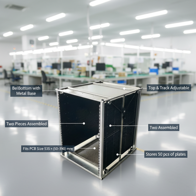 Leenol ESD PCB Rack Manufacturer LN-D828 535x460x570mm Adjustable Storage Rack ESD SMT Magazine Rack for Assembly Line Work