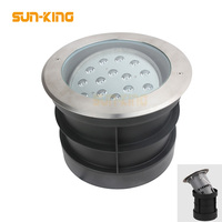 Extérieur IP67 Blanc Chaud 3000K Rond Décoratif Encastré Au Sol Réglable Uplight 18 Watt 36W LED Inground Lampadaire