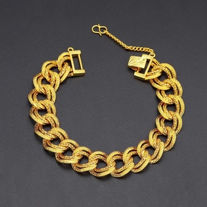 กำไลข้อมือทอง 24K ชุบทองเหลืองทองแดง ดีไซน์ฮิปฮอปแบบ Cuban Link ประดับเพชรซิคอนสุดฮิต ราคาขายส่ง - Product Image 6