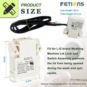 สวิตช์ฝาเครื่องซักผ้าแอลจี Ebf61674802 Dc12V พลาสติกติดตั้งง่ายสำหรับล็อคประตูเครื่องซักผ้า - Product Image 3