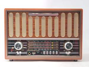 Radio rétro multifonction FM AM SW en bois avec haut-parleur intégré, lecteur de musique USB TF, antenne haute sensibilité pour la décoration de la maison - Product Image 4
