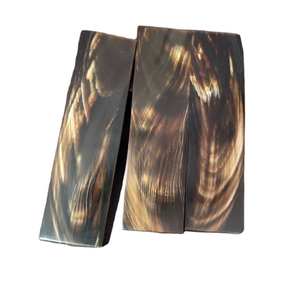 Empuñaduras de Cuchillo de Cuerno de Búfalo Artesanales, Material Ecológico con Rayas Doradas, Acabado Pulido de Arte Popular - Product Image 6