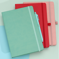 Carnet A5 en cuir PU à couverture rigide, reliure thermique, avec sangle élastique, personnalisable avec logo, pour bureau et journal intime
